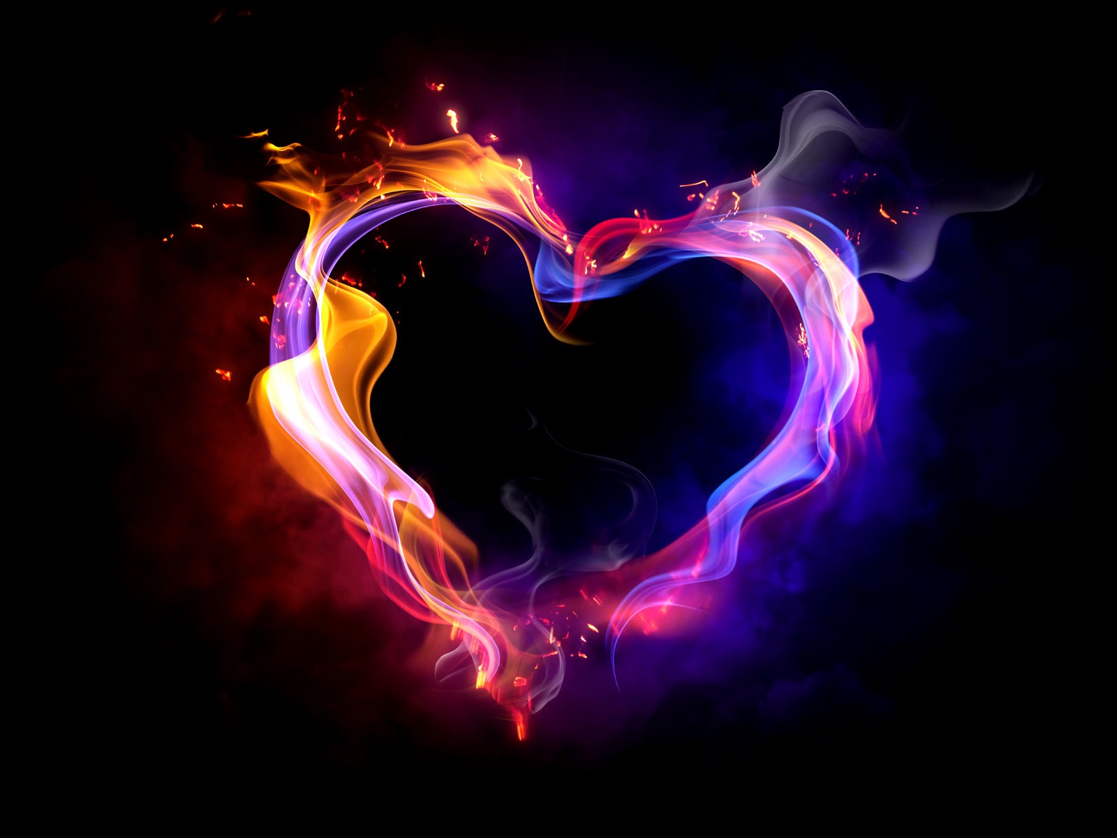 Coeur flammes